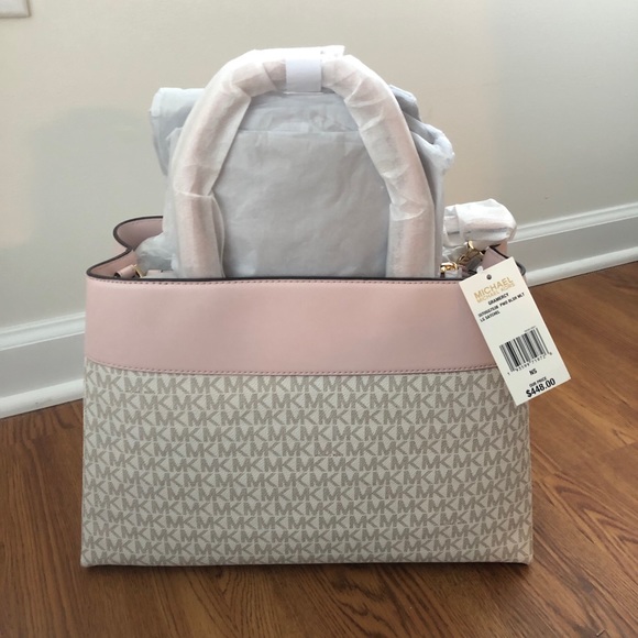 Michael Kors Large Logo Leather Satchel - Picture 6 of 8